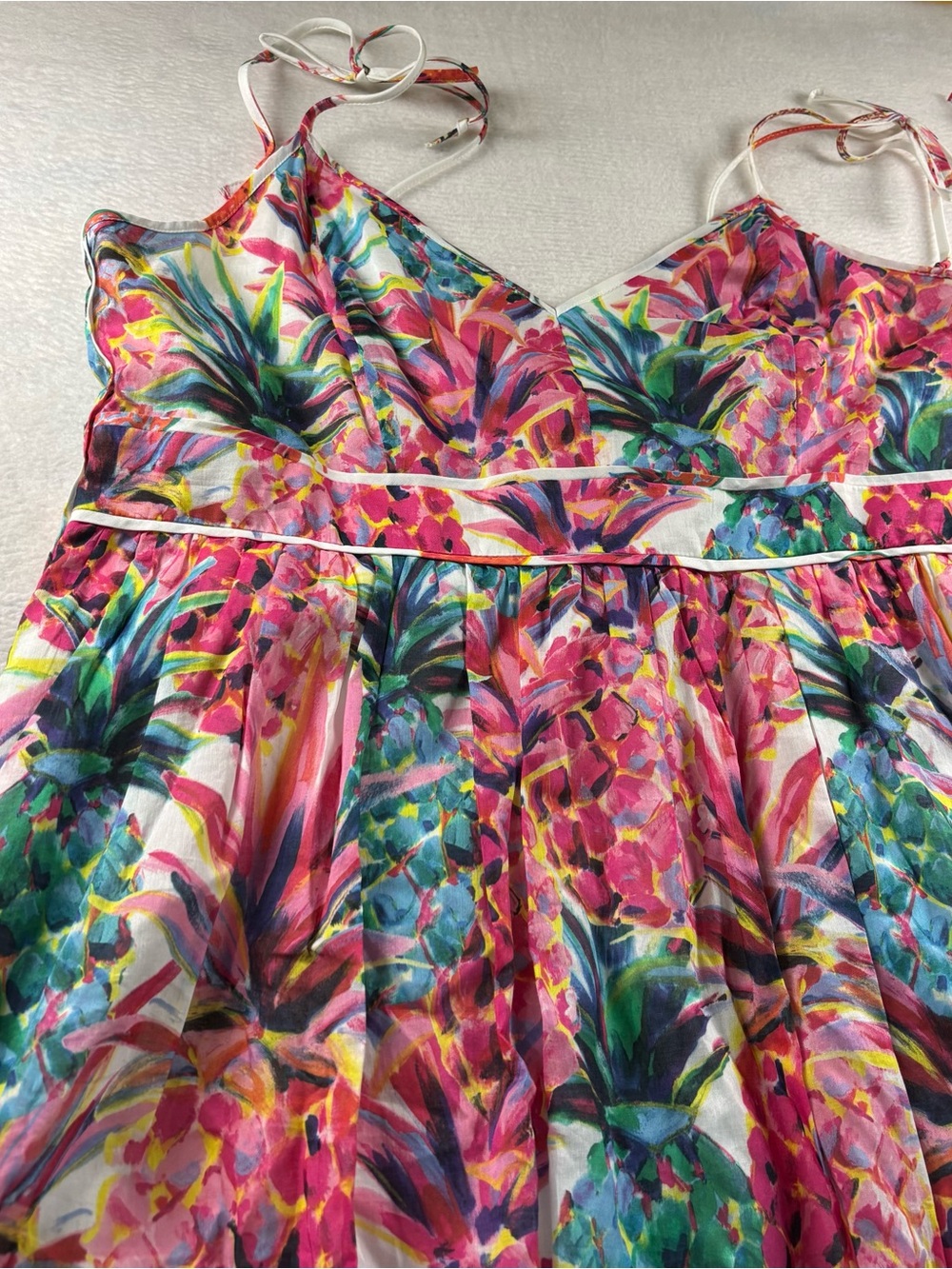 J. Crew Pink and Green Pineapple Print Sundress - Picture 2 of 9